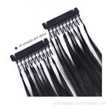 Double Drawn Pre-bonded 6d Hair Extensions Brazilian Natural Cuticle Aligned Remy Virgin 100% Human Hair